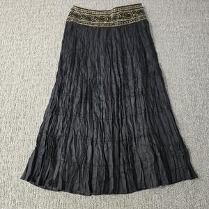 INC International Concepts Boho Maxi Skirt Sequin Beaded Waist Festival Sz 6 NWT